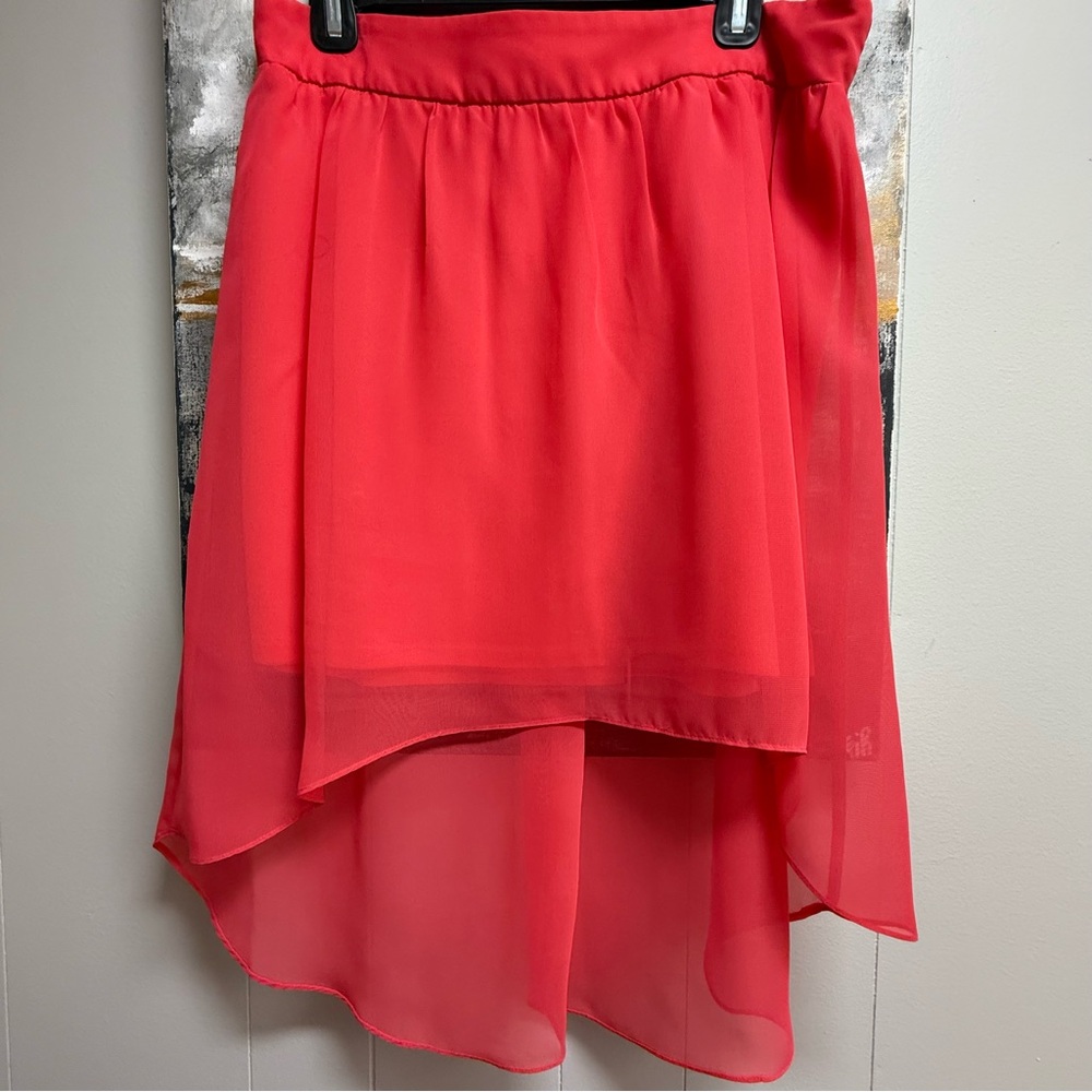Elegant Pink High Low Skirt